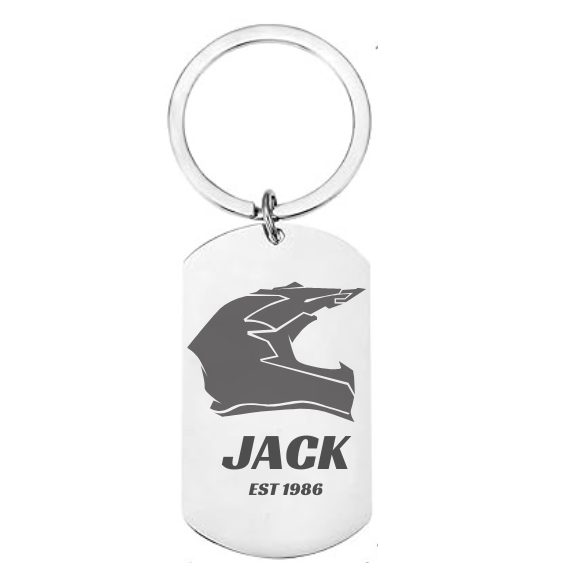 Personalised Motocross Helmet Keyring / Keychain - Perfect Gift Idea