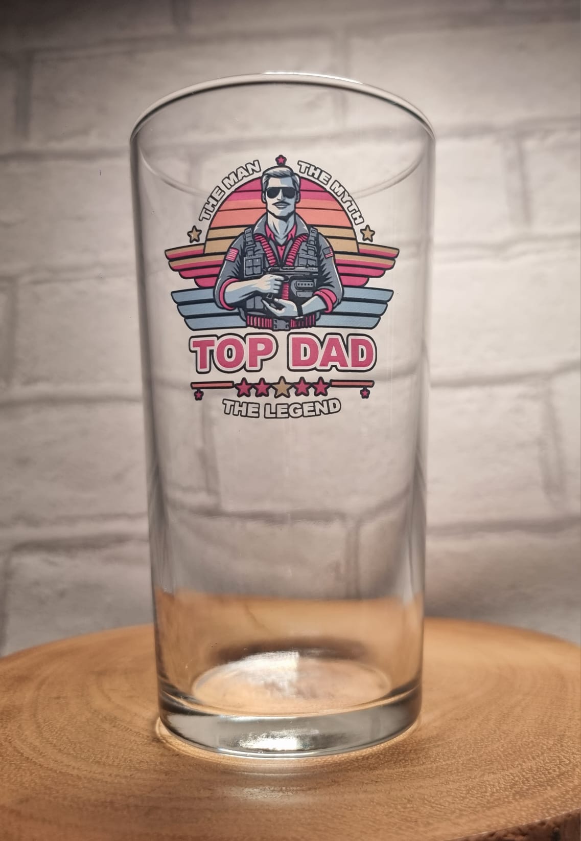 Personalised Top Dad Beer Glass Perfect Gift Idea for Fathers Day or Dads Birthday Present / Gift Idea