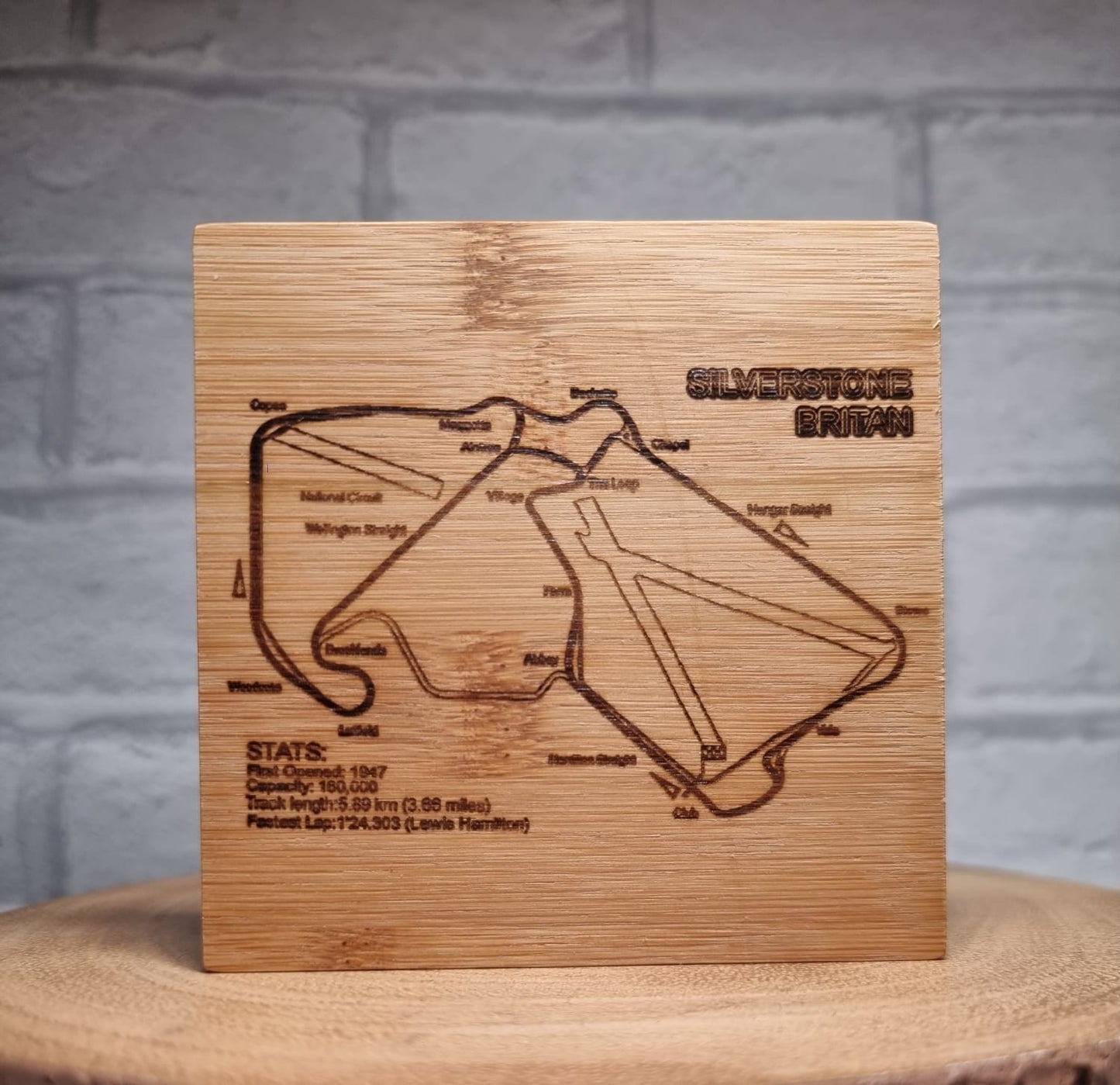 Racing Track Circuit / Track Layout Beer Glass with Bamboo Coaster - Great Gift Idea for racing Fan