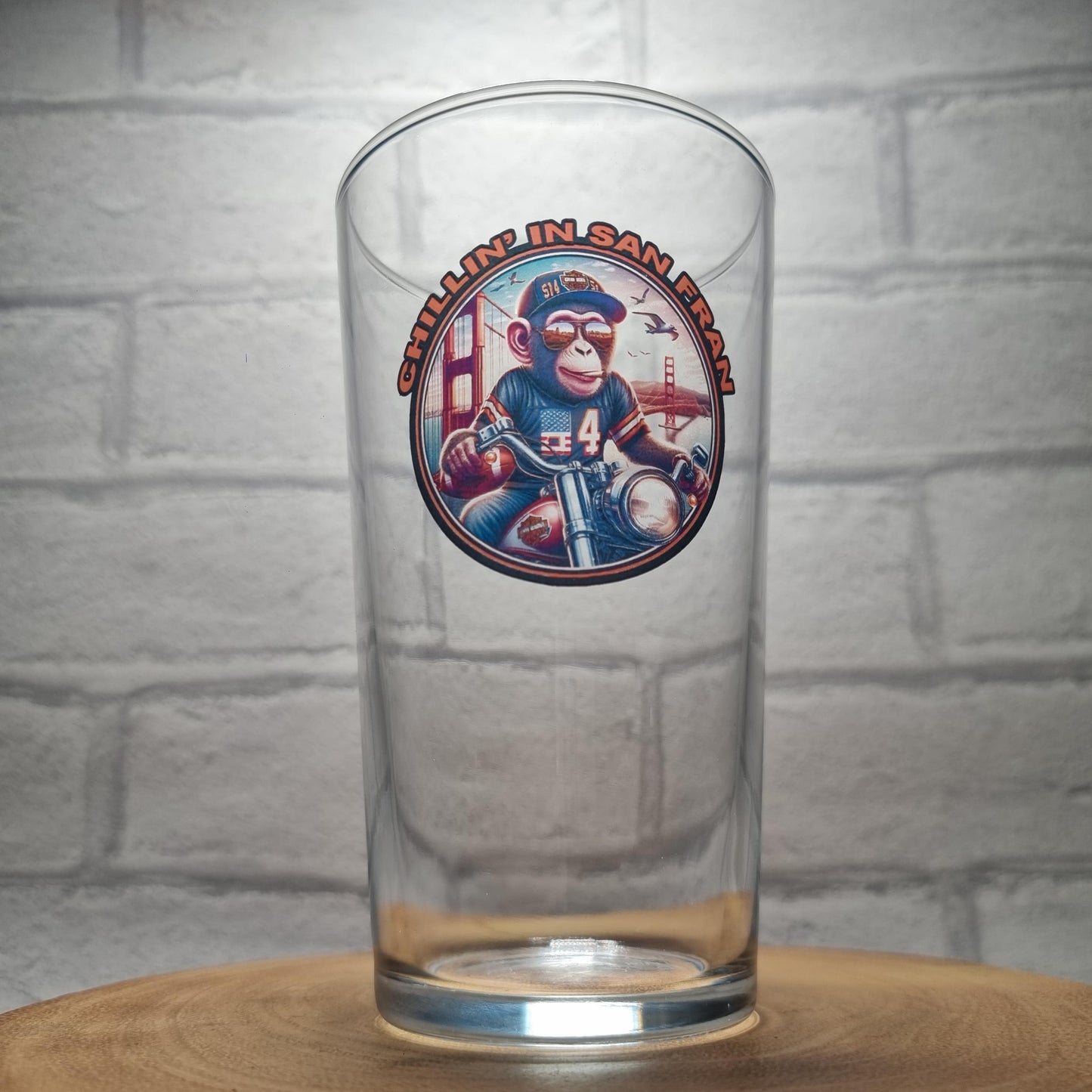 personalised gift for animal lovers, beer glass with colourful print