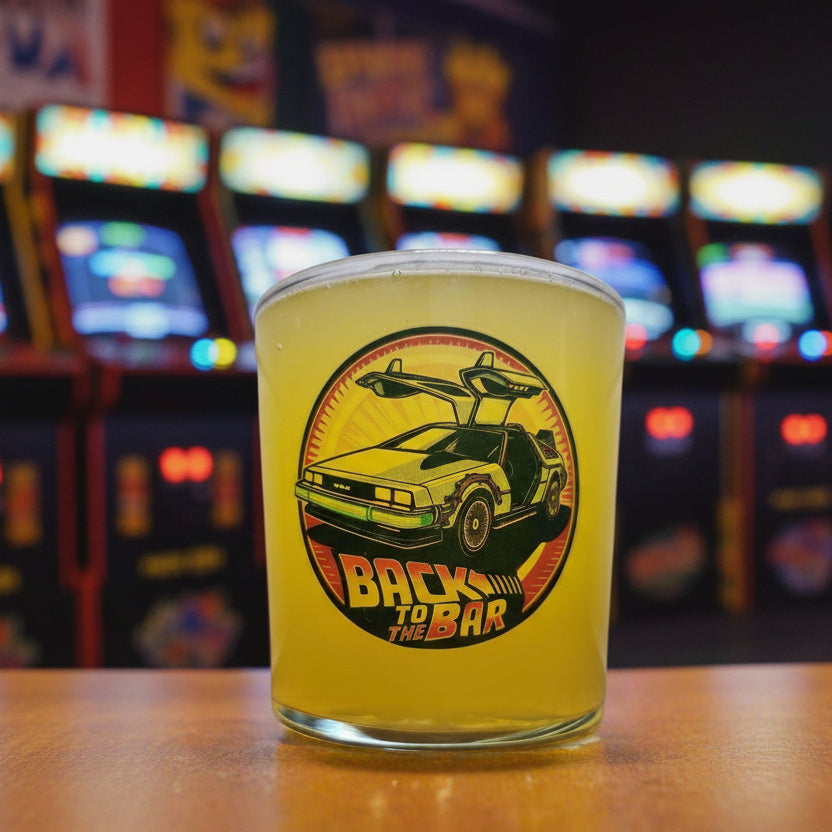 Back to the Bar 80's Movie Delorean Glassware