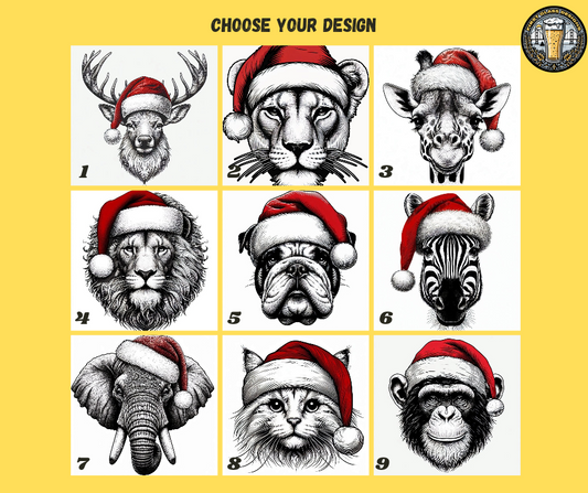 "Personalised Baileys Glass – Custom Animal Design, Christmas Gift, Festive Drinkware, Holiday Baileys Glass, Custom Name Glass, Xmas Gift for Baileys Lovers"