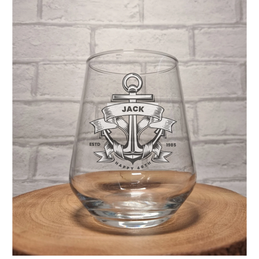 Personalised Beer / Rum Glass – The Perfect Birthday Tumbler Gift for Beer Lovers First Glass Designs