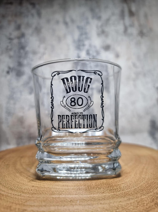 Custom Whiskey Glassware, Personalised Bourbon Glass, 18th 21st 30th 40th 50th 60th Birthday, Boy, Men, Gift, Husband, Add Your Name, Engraved Coaster