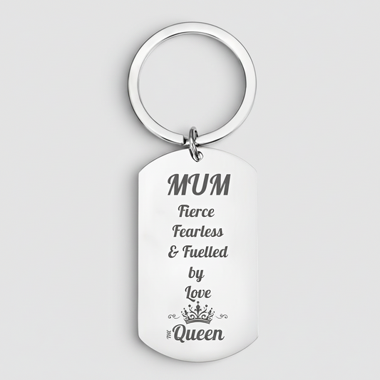 Personalised Engraved Lioness Keyring / Keychain– A Symbol of Strength for Mum First Glass Designs