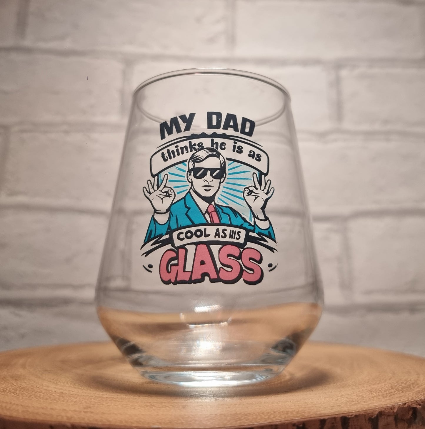 Cool Dad Funny Beer Glass - Perfect Gift for Dad on Fathers Day / Birthday Gift