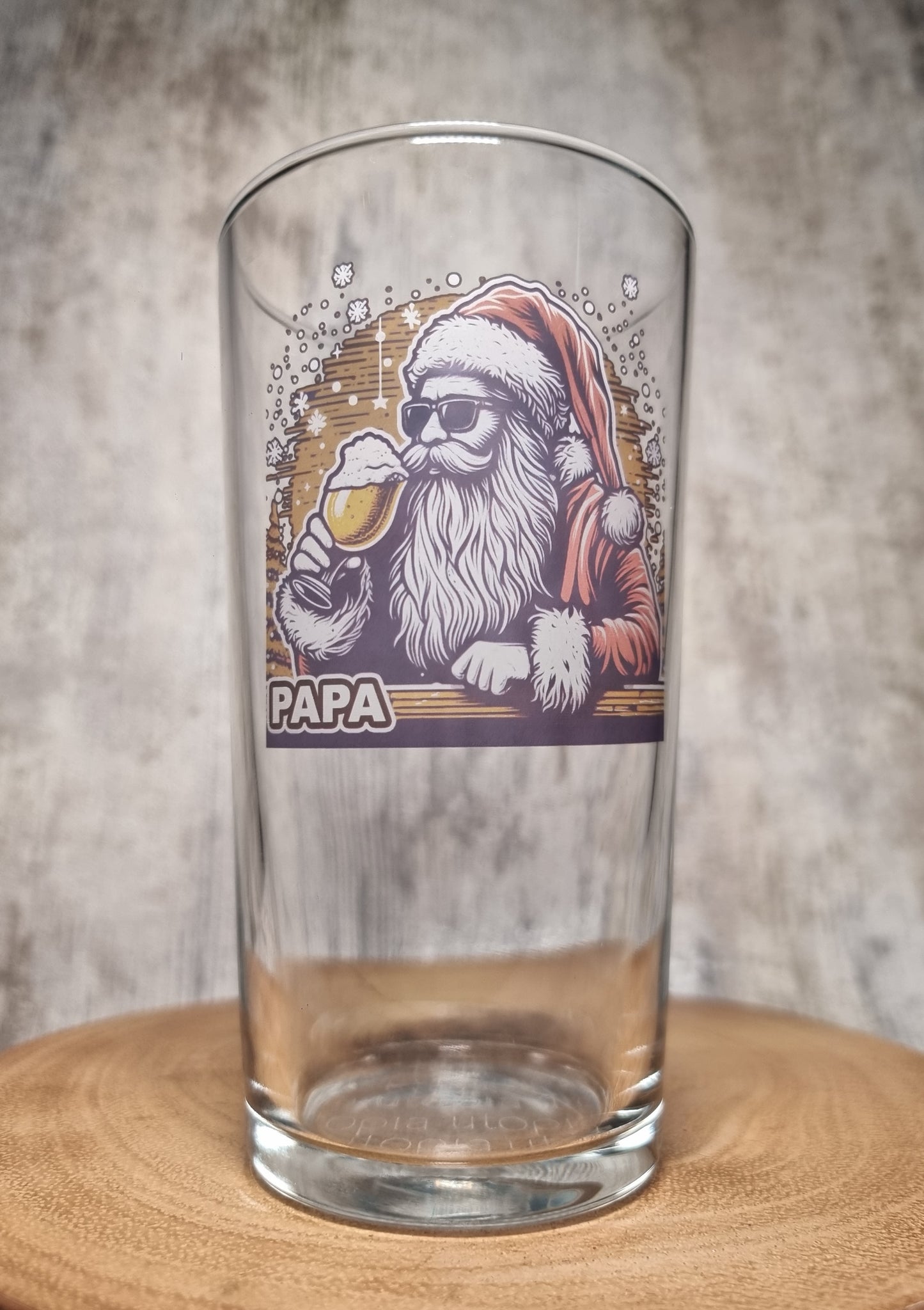 Personalised Hipster Santa Xmas Festive Beer Tankard Glass Gift Idea for Dad, Brother, Boyfriend etc