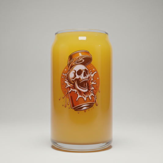 Personalised Skull Beer Glass | Custom Printed Text Gift First Glass Designs