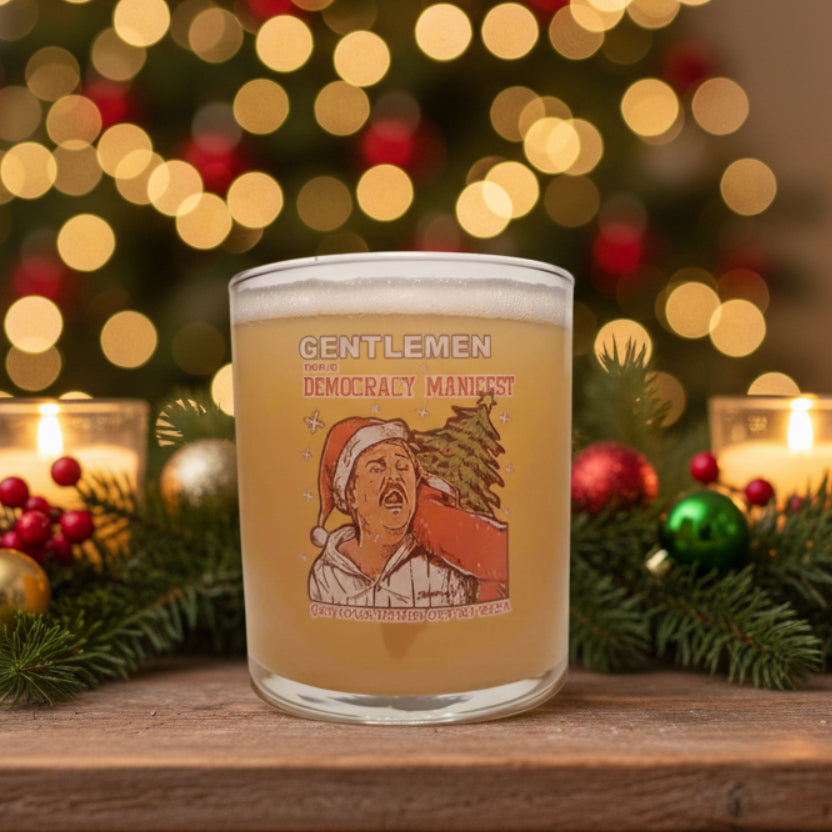 Gentleman, This is Democracy Manifest Xmas Beer Glass | Funny Meme Christmas Glassware