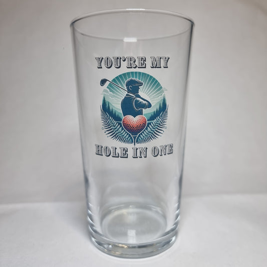 You’re My Hole in One’ Golf Beer Glass – Perfect Gift for Boyfriend or Husband First Glass Designs