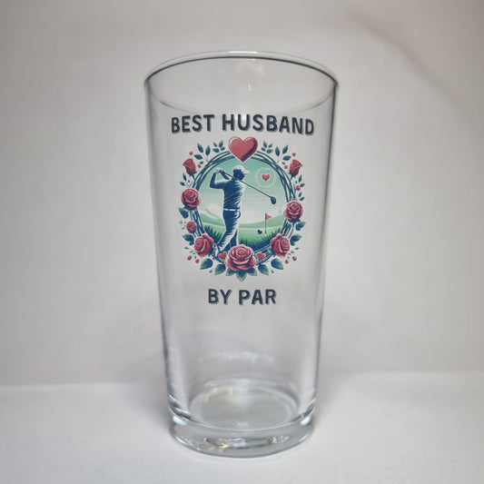 Best Husband / Boyfriend by Par Golf Beer Glass – Perfect Gift for Golf Lovers First Glass Designs