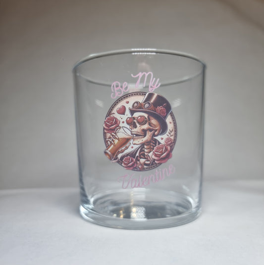 Steampunk Skull Beer Glass – Unique Valentine’s Day Gift with ‘Be My Valentine’ Design FirstGlassDesigns