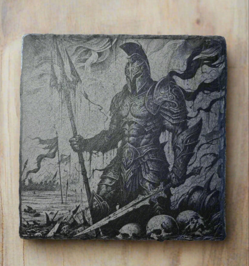 Ares God of war slate coaster