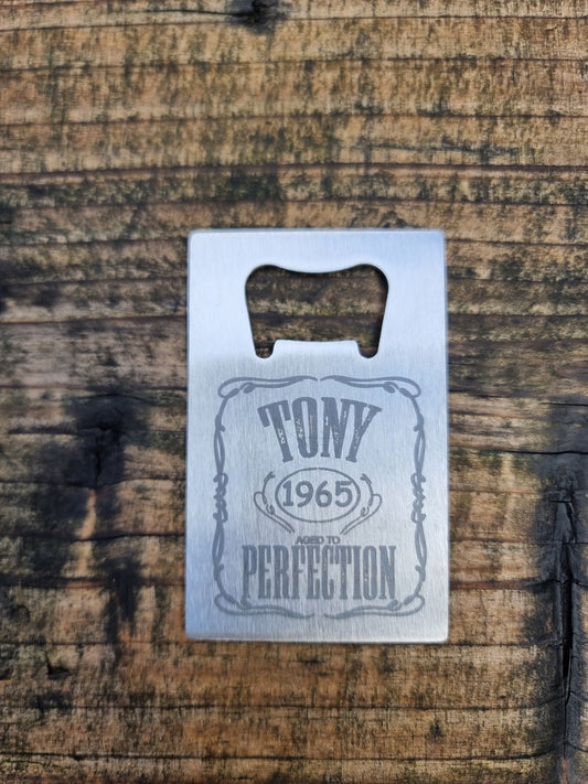 Personalised Bottle Opener, Birthday Bar Blade, Custom Engraved Birthday Beer Bottle Opener, 18th, 21st, 30th, 40th, 50th Birthday Gift First Glass Designs