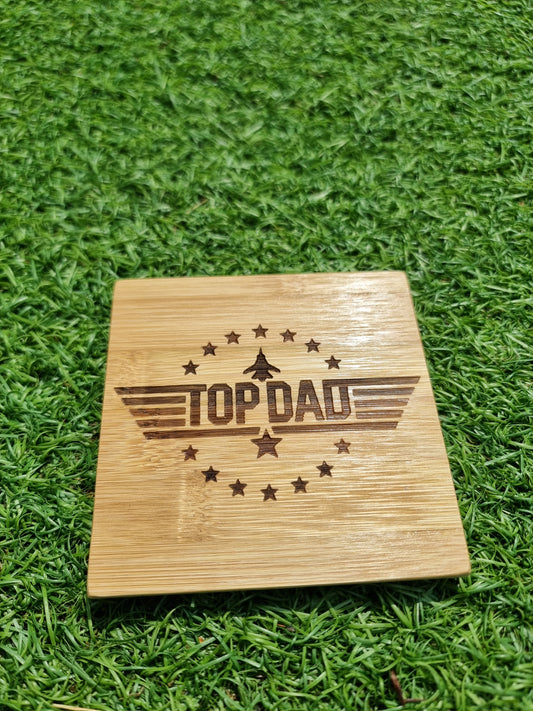 Top Gun 'Top Dad' Drinks Coaster - Great Gift Idea for Dad
