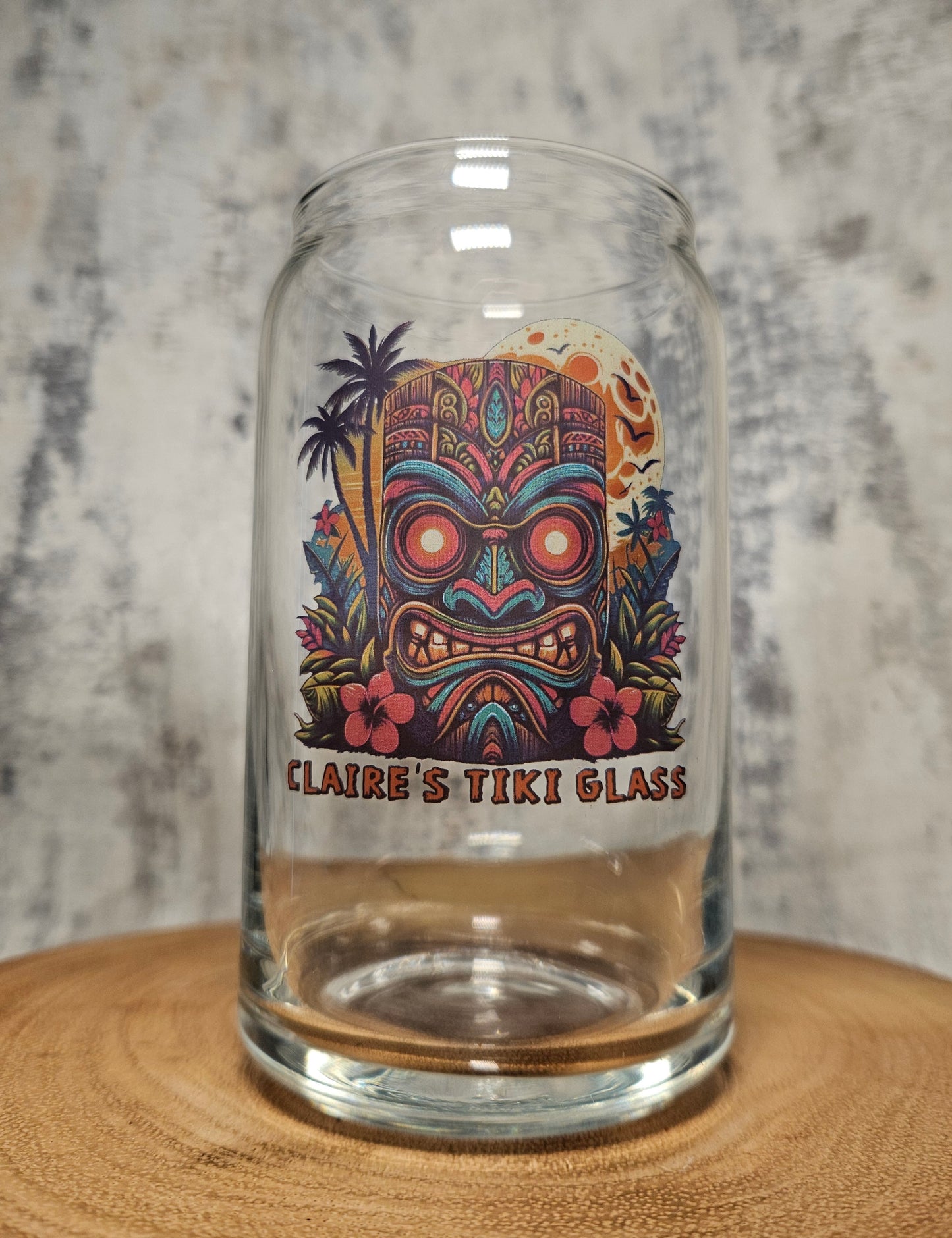 Personalised Tiki Can Shaped Cocktail Glass for Wedding / Birthday Gift