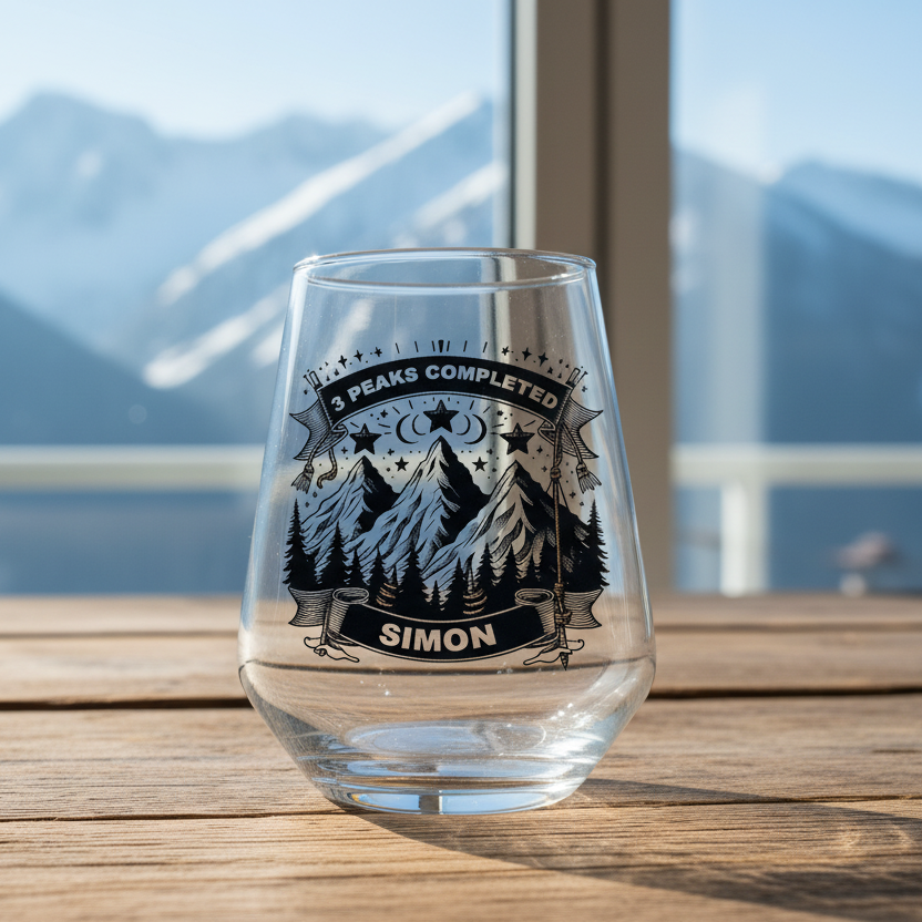 personalised 3 peaks beer glass