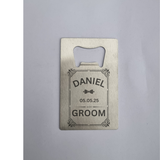 Groomsmen Gifts, Personalised Bottle Opener, Custom Bar Blade, Bespoke , Unique Wedding Favors, Best Man Gift, Father of The Bride Gift, Barware