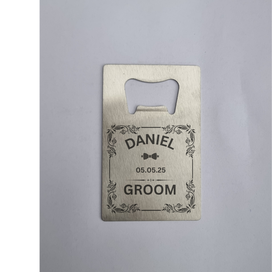 Groomsmen Gifts, Personalised Bottle Opener, Custom Bar Blade, Bespoke , Unique Wedding Favors, Best Man Gift, Father of The Bride Gift, Barware