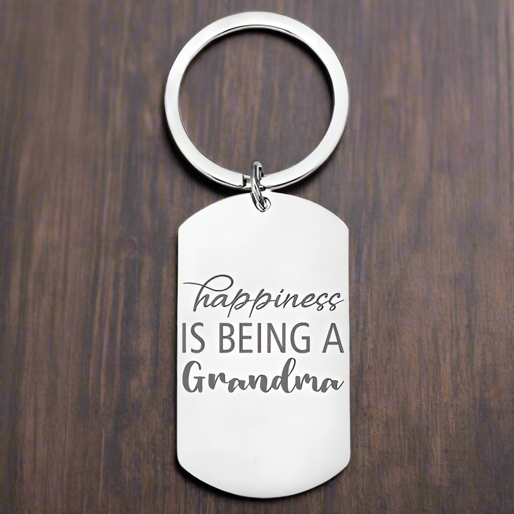 Personalised Engraved Grandma Keyring –