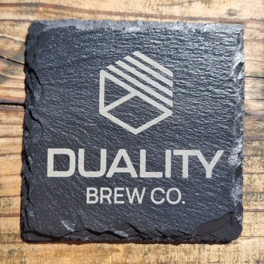 Custom personalized slate coaster with uploaded photo – high-quality square natural slate drink coaster featuring a user-submitted image printed in vivid detail, perfect for gifts, home décor, or special occasions like weddings, anniversaries, and birthdays – durable stone material with rustic, chiseled edges and protective foam pads on the bottom