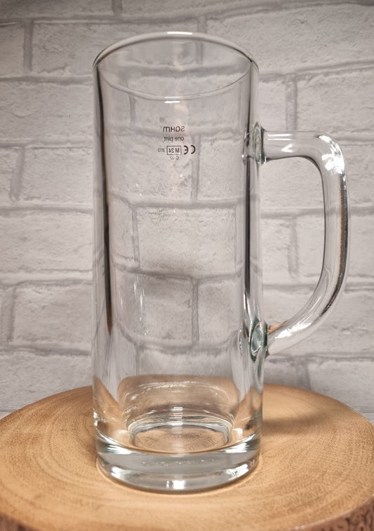 Personalised 1-Pint & Half Pint Stein with Handle – Custom Printed & Engraved Beer Mug