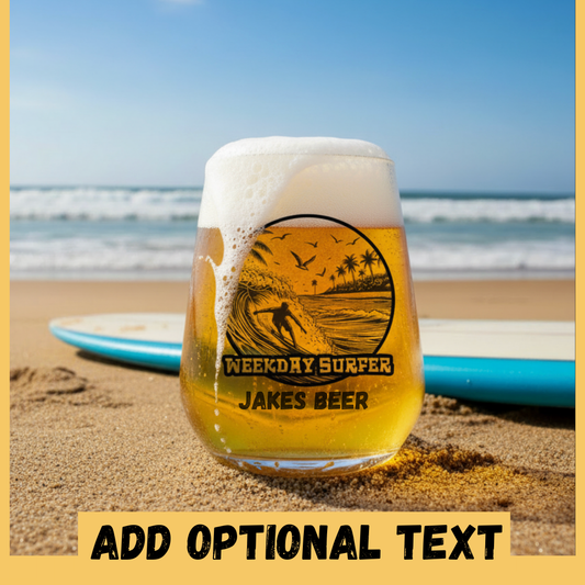 Personalised Surfing Gift-Themed Ink Printed Glass – Custom Name or Message FirstGlassDesigns
