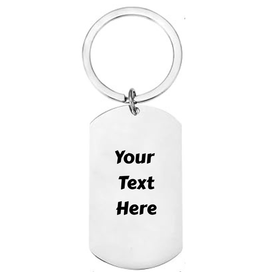 Personalised Gym Keyring — Engraved Stainless Steel Dog Tag Keychain | Custom Text | Funny Gym Gift First Glass Designs