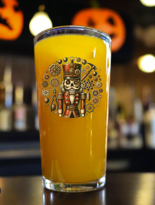 Personalised Christmas Steampunk Nutcracker Beer Glass