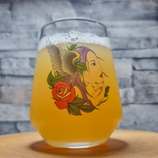 Allegra Glass with Gypsy Girl Print - Premium Quality Glassware for Elegant Occasions First Glass Designs
