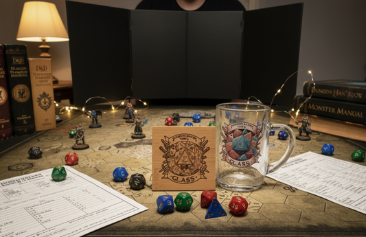 Personalised DnD Pint Glass with Name, Customisable Dungeons and Dragons Class Mug Personalised D&D Gifts Dice Custom Gifts wedding