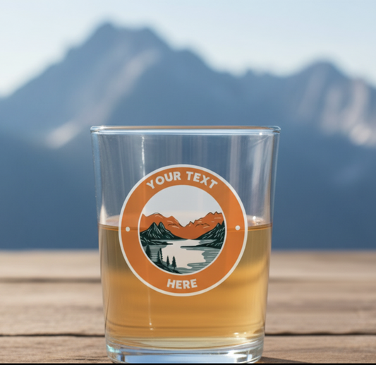 Personalised Adventure Glass – Custom Name Outdoor Hiking Design First Glass Designs