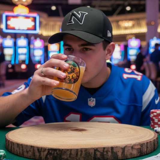 Vegas monkey personalised pint glass — reverse showing personalised text