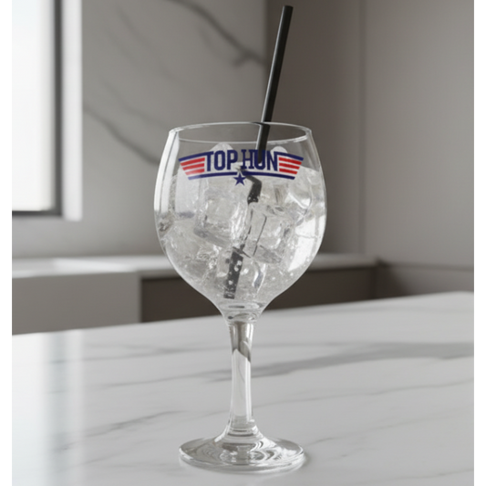 Top Hun Gin Glass – Funny Gin Gift For Girlfriend or Wife | Dishwasher Safe First Glass Designs
