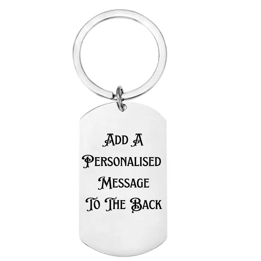Steampunk Couple Keyring – Personalised Vintage Gears Dog Tag Gift First Glass Designs