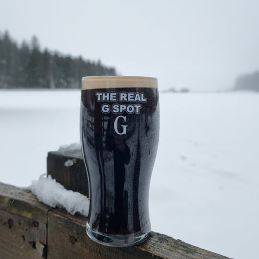 The Real G Spot pint glass – funny Split the G stout gift
