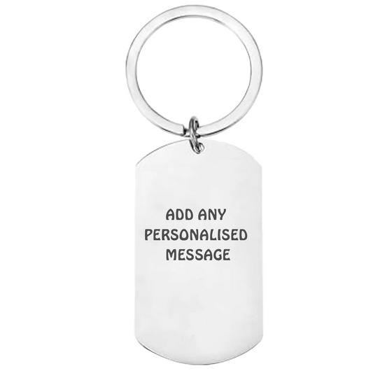 Personalised Camper Keyring – Custom Engraved Text, Date & Registration Plate with Optional Message First Glass Designs