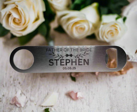 Personalised Bottle Opener, Custom Bar Blade, Bespoke Groomsmen Gifts, Unique Wedding Favors, Best Man Gift, Father of The Bride Gift, Barware