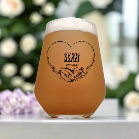 2 x Personalised Wedding Anniversary Tumblers – Mr & Mrs | Mr & Mr | Mrs & Mrs First Glass Designs