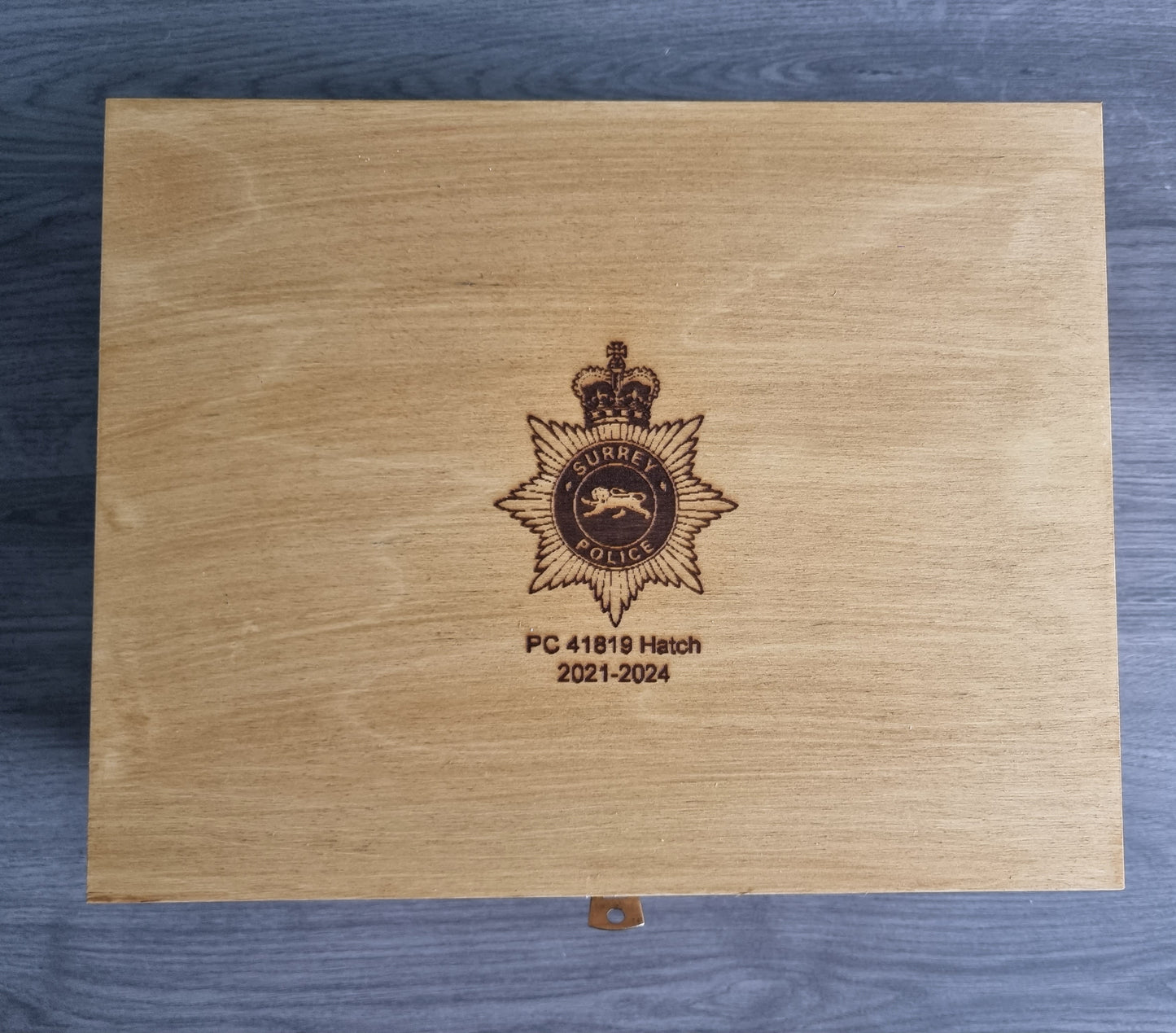 bespoke laser engraved lid