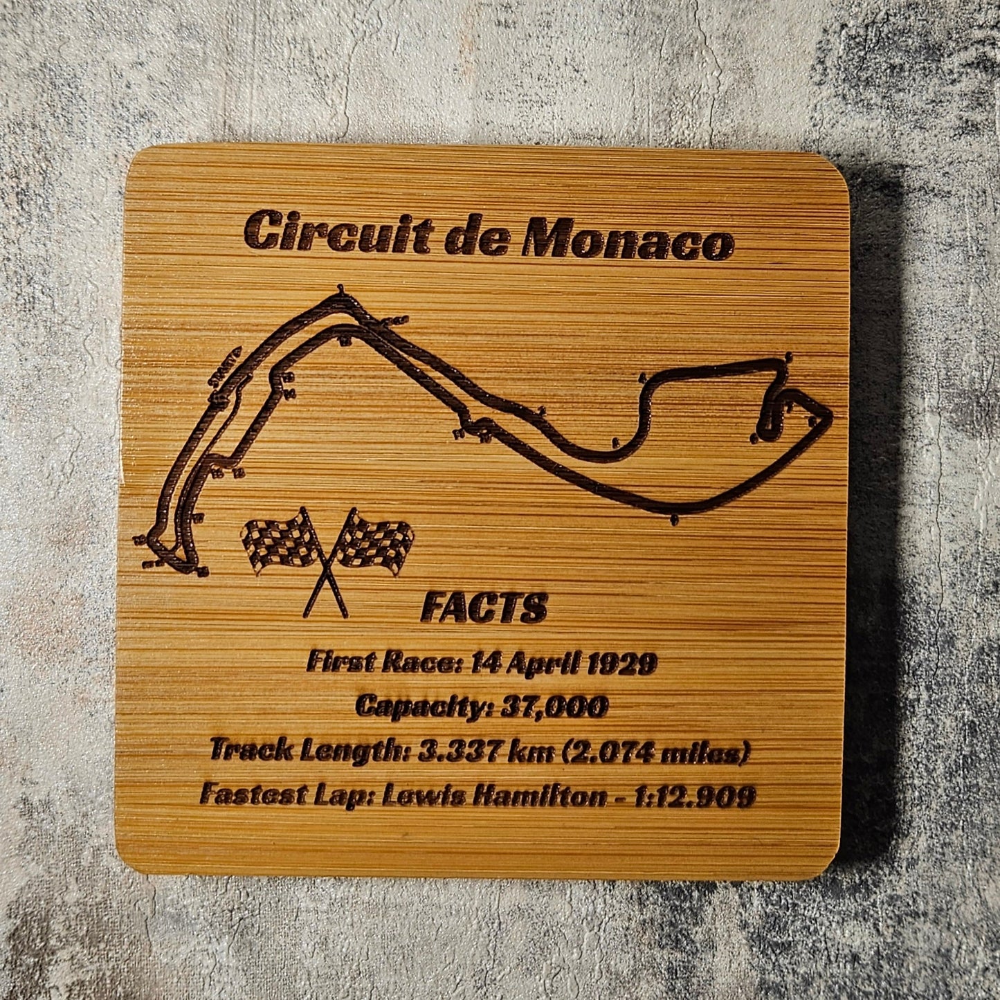 Personalised Race Track Beer Glass & Coaster Set – Custom Circuit Layout with Lap Records & Key Facts | Motorsport Gift for Him