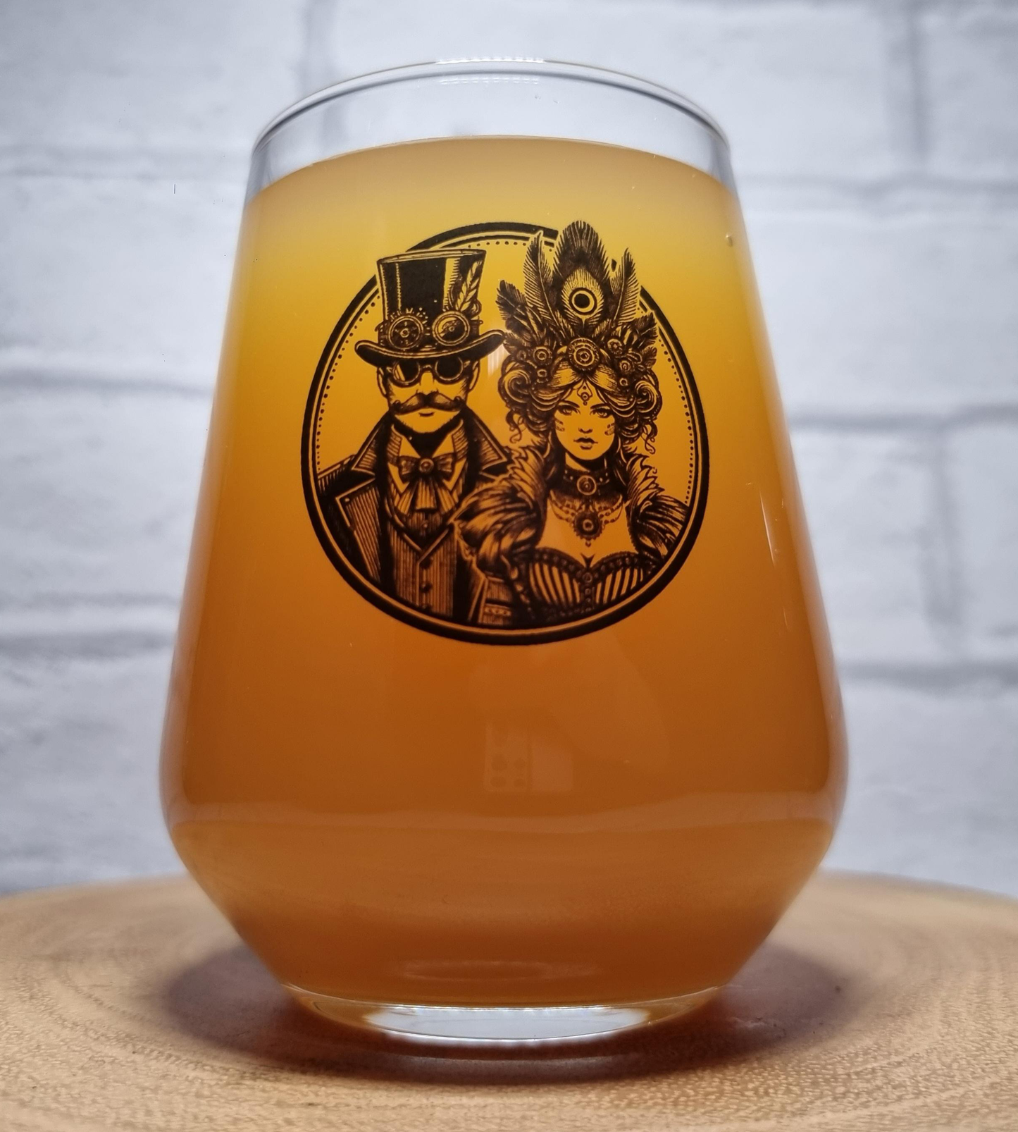 Personalised Steampunk Beer Glass – Couple Goals Gift for Him & Her
