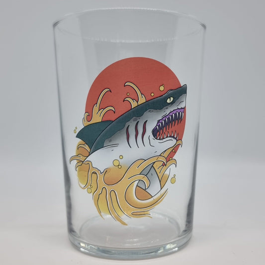 Hop-A-Geddon Shark Dive into Refreshment with Our Tubo Beer Glass!" First Glass Designs