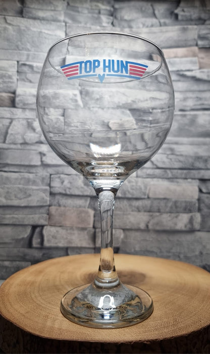 Top Gun Gin Glass - "TOP HUN"  - Perfect gift idea for your girlfriend or wife