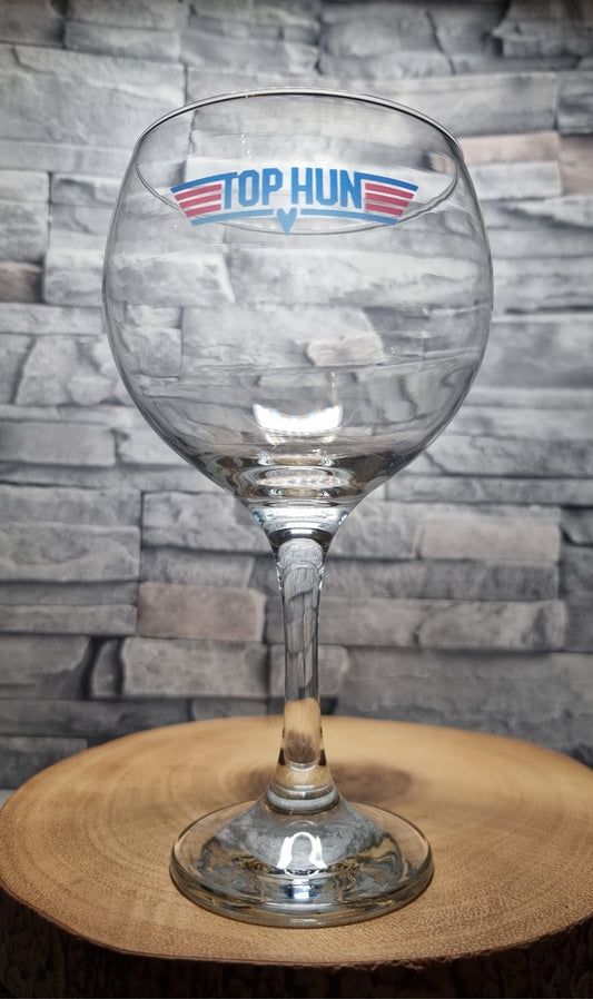 Top Gun Gin Glass - "TOP HUN"  - Perfect gift idea for your girlfriend or wife