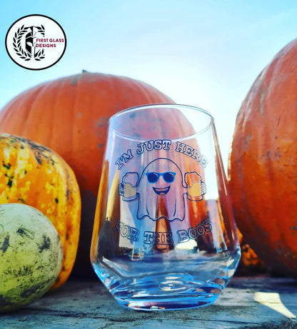 Halloween Party Ghostly Beer Spectar Glass: 'I'm Just Here for the Boos