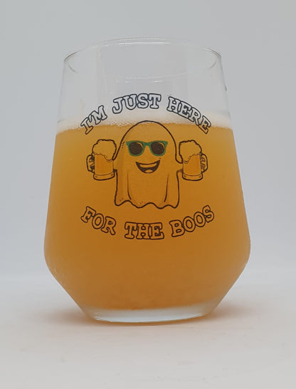 Halloween Party Ghostly Beer Spectar Glass: 'I'm Just Here for the Boos