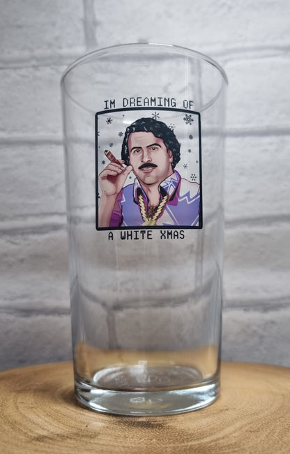 Pablo Escobar Christmas Beer Glass