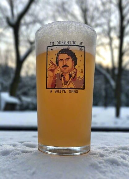 Pablo Escobar Christmas Beer Glass