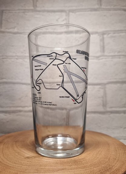 Racing Track Circuit / Track Layout Beer Glass with Bamboo Coaster - Great Gift Idea for racing Fan